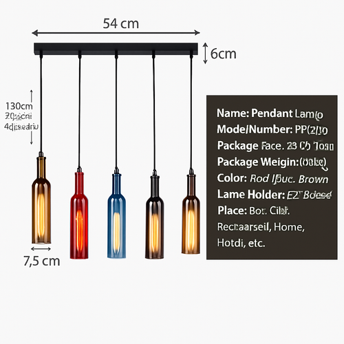 lustre créatif en forme de bouteille de vin décoratif pour la maison - vue 7 sur 15