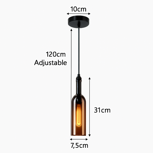 lustre créatif en forme de bouteille de vin décoratif pour la maison - vue 10 sur 15