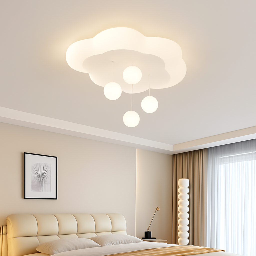 lustre créatif nuage blanc lune étoile pour enfants - vue 6 sur 10