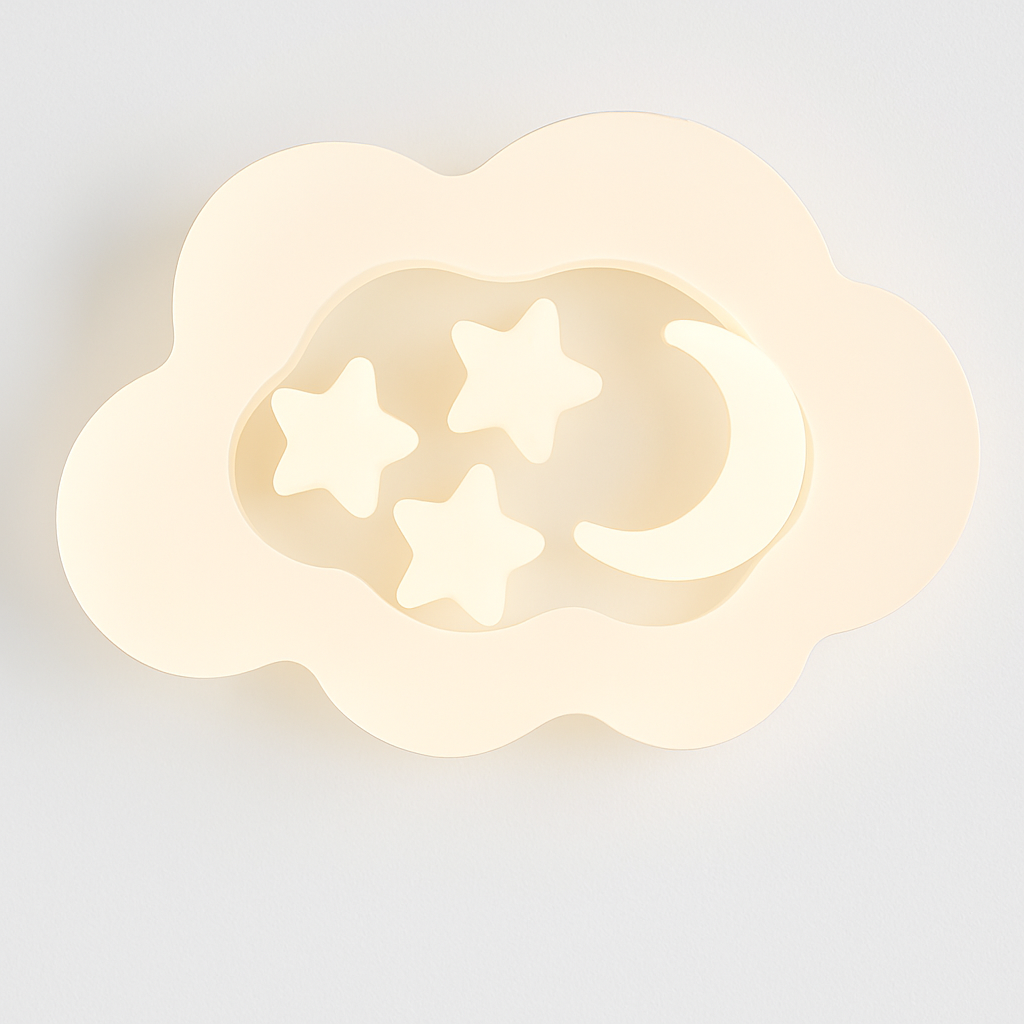 lustre créatif nuage blanc lune étoile pour enfants - vue 7 sur 10