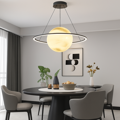 lustre créatif pour chambre d'enfant motif planète et étoiles - vue 2 sur 16