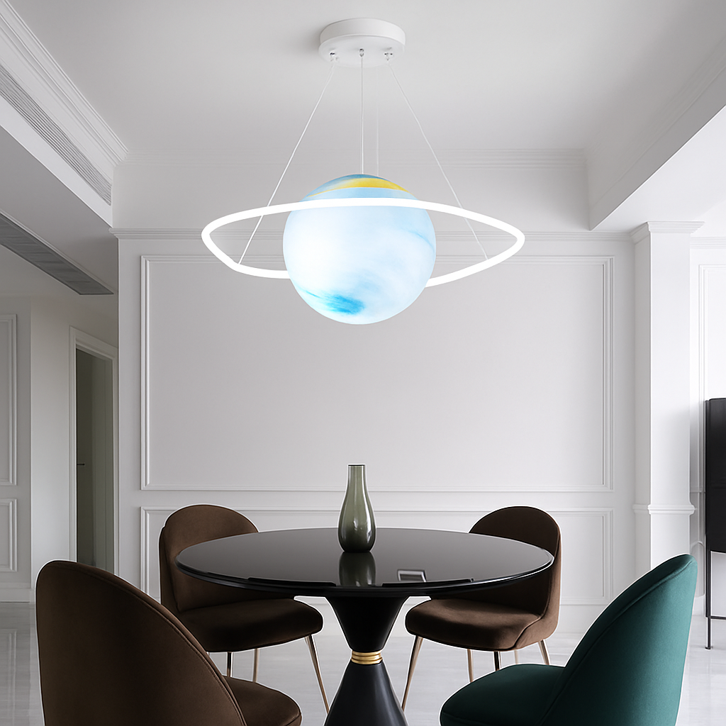 lustre créatif pour chambre d'enfant motif planète et étoiles - vue 3 sur 16