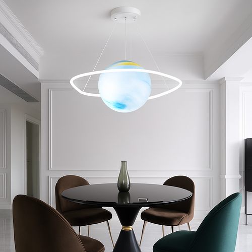 lustre créatif pour chambre d'enfant motif planète et étoiles - vue 3 sur 16