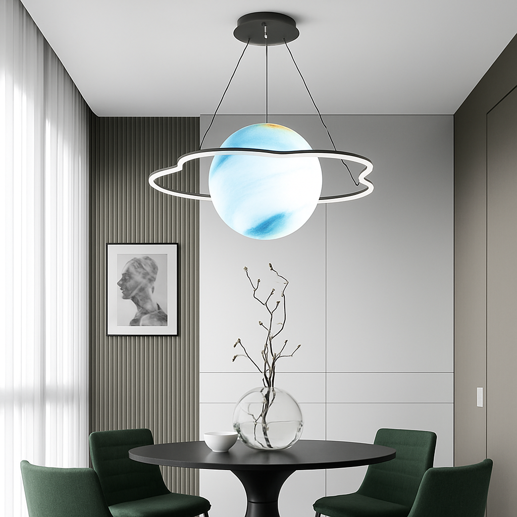 lustre créatif pour chambre d'enfant motif planète et étoiles - vue 5 sur 16