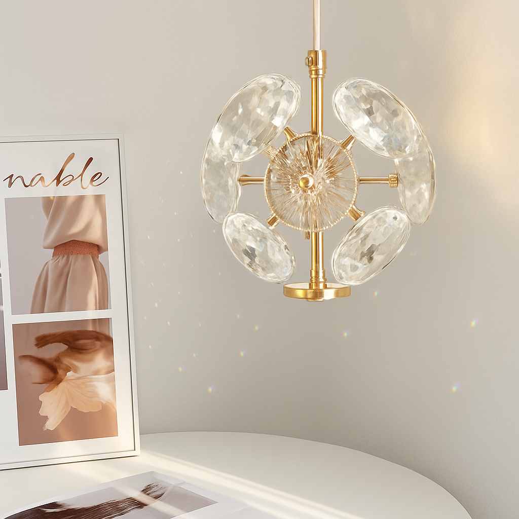 lustre de chevet en cristal k9 moderne et luxueux - vue 5 sur 8