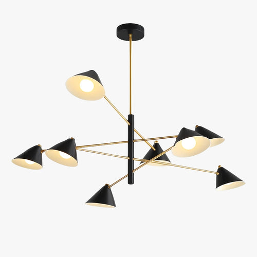 Lustre design à LED avec plusieurs abat-jours triangles style Loft - vue 2 sur 7