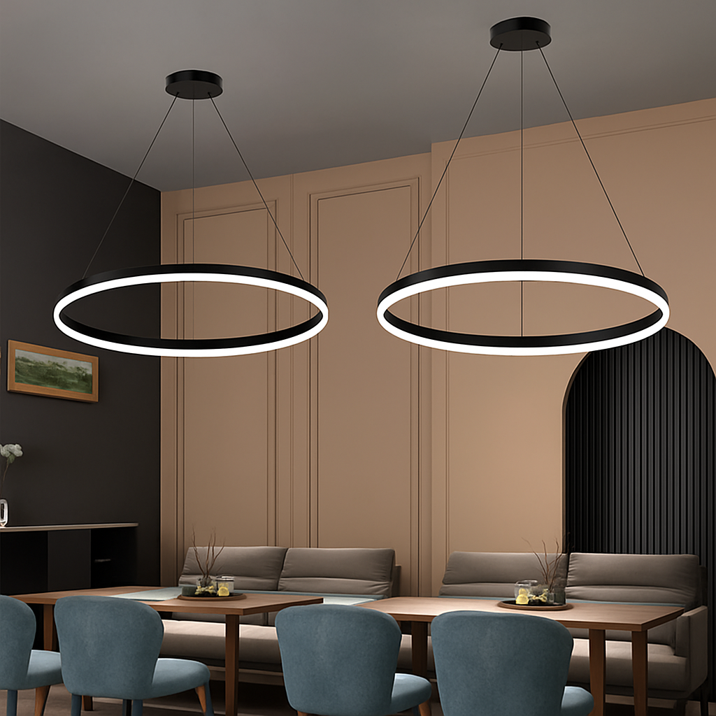 lustre design à Anneau moderne LED dimmable - vue 3 sur 9