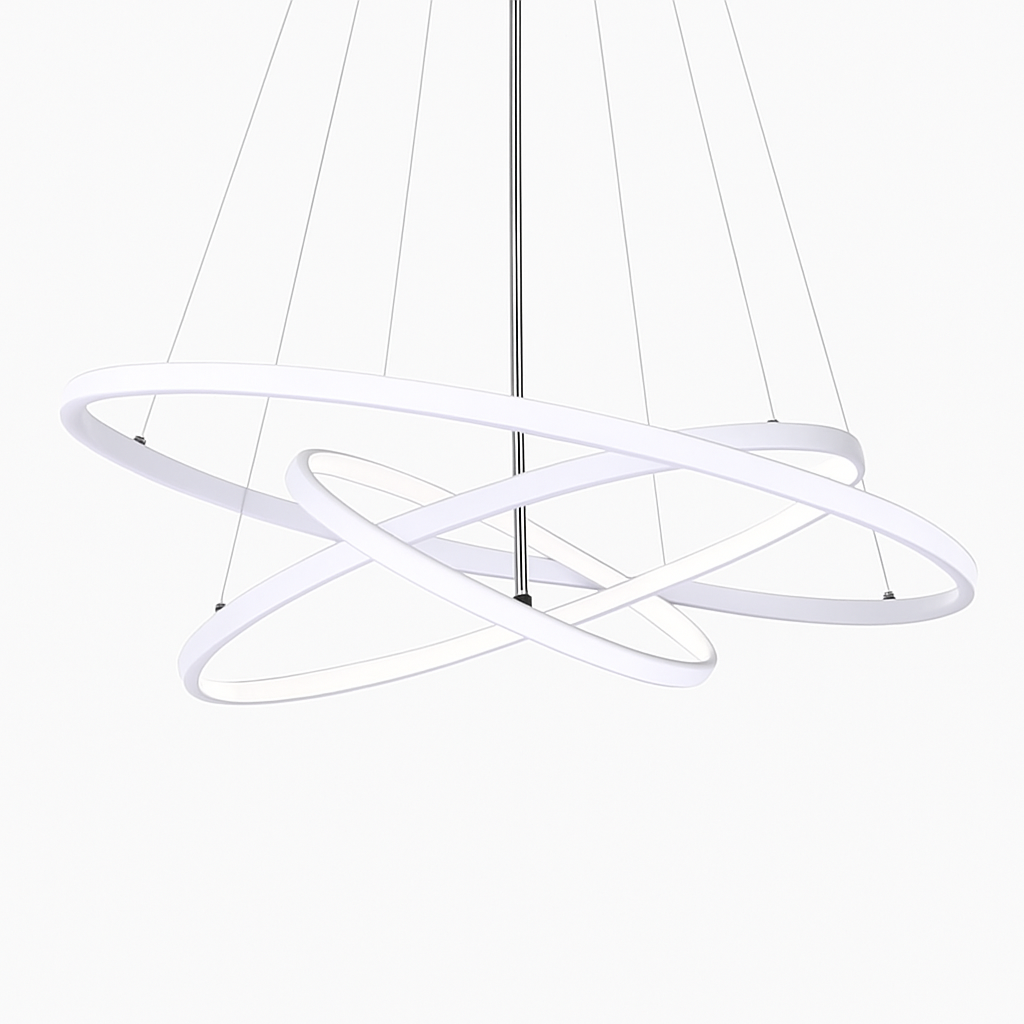 Lustre design anneaux suspendus à LED Deco - vue 5 sur 8