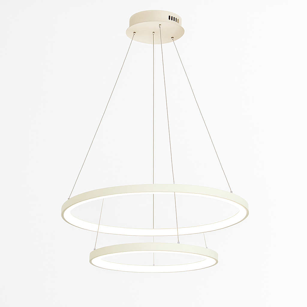 Lustre design anneaux suspendus à LED Deco - vue 6 sur 8