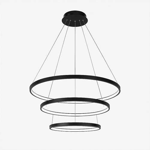 Lustre design anneaux suspendus à LED Deco - vue 7 sur 8