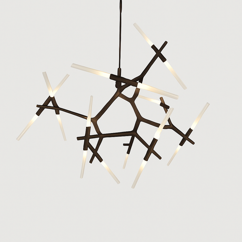 Lustre design avec branches en tube Arts - vue 2 sur 11