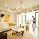 Lustre design avec branches en tube Arts