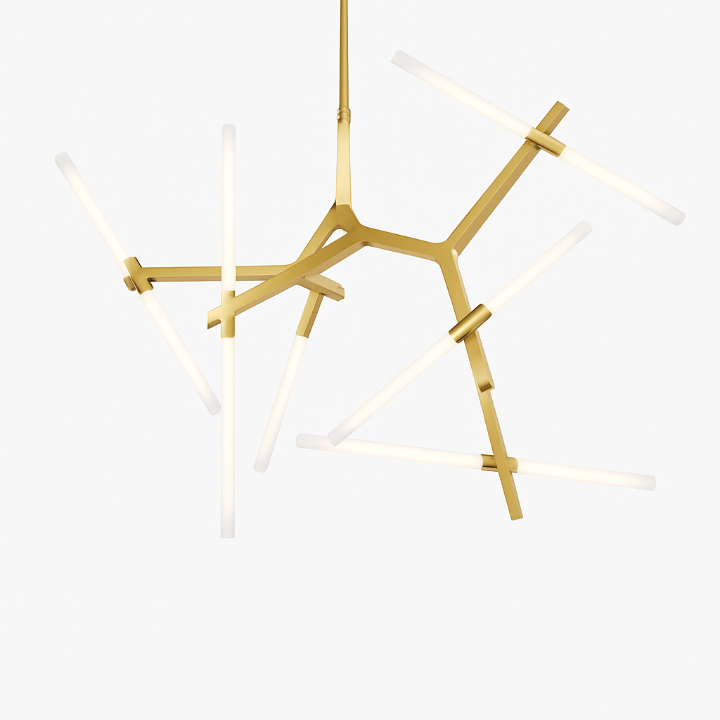 Lustre design avec branches en tube Arts - vue 6 sur 11
