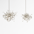 Lustre design chromé arbre à feuilles rondes