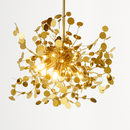Lustre design chromé arbre à feuilles rondes