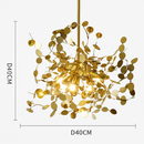 Lustre design chromé arbre à feuilles rondes