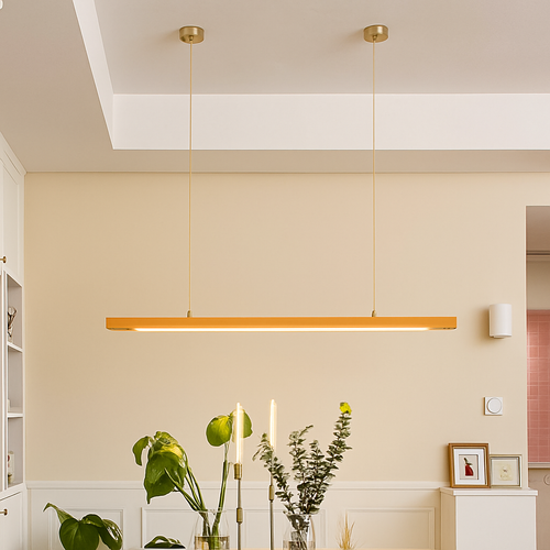 Lustre design en bois long à LED Bar - vue 5 sur 6