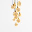 lustre design en marbre doré avec éclairage led tendance 2024