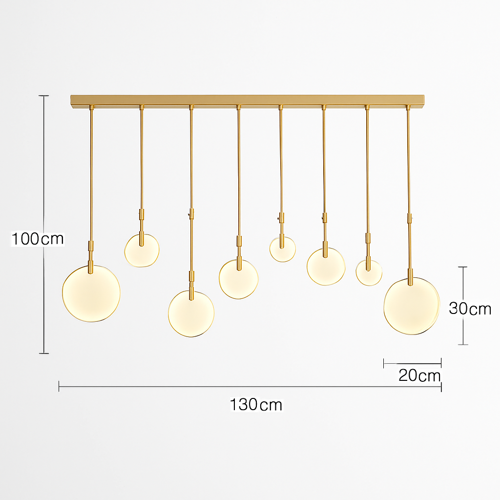 lustre design en marbre doré avec éclairage led tendance 2024 - vue 13 sur 25