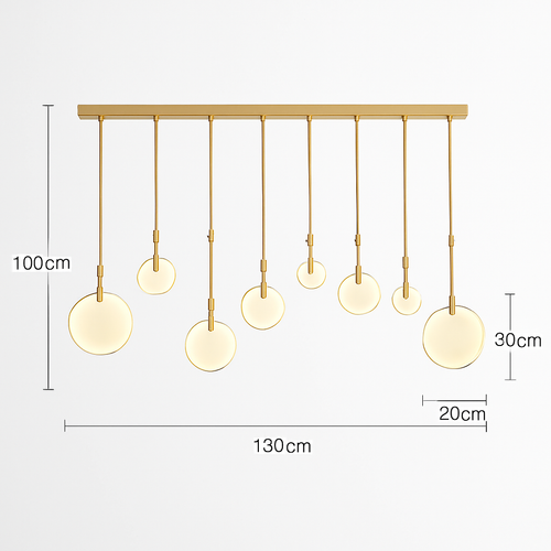 lustre design en marbre doré avec éclairage led tendance 2024 - vue 14 sur 25