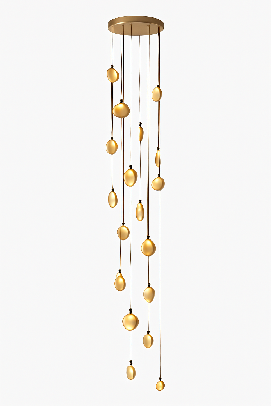 lustre design en marbre doré avec éclairage led tendance 2024 - vue 18 sur 25