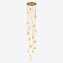 lustre design en marbre doré avec éclairage led tendance 2024