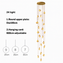 lustre design en marbre doré avec éclairage led tendance 2024