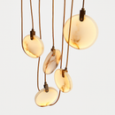 lustre design en marbre doré avec éclairage led tendance 2024