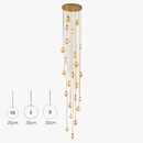 lustre design en marbre doré avec éclairage led tendance 2024