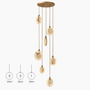 lustre design en marbre doré avec éclairage led tendance 2024
