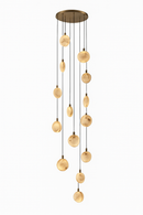 lustre design en marbre doré avec éclairage led tendance 2024