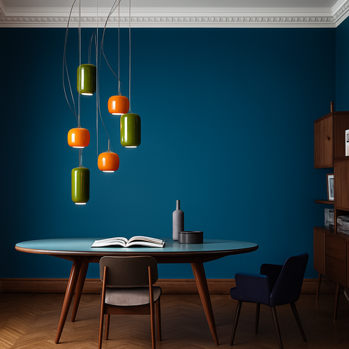 lustre design italien en verre pour bar et restaurant - vue 5 sur 10