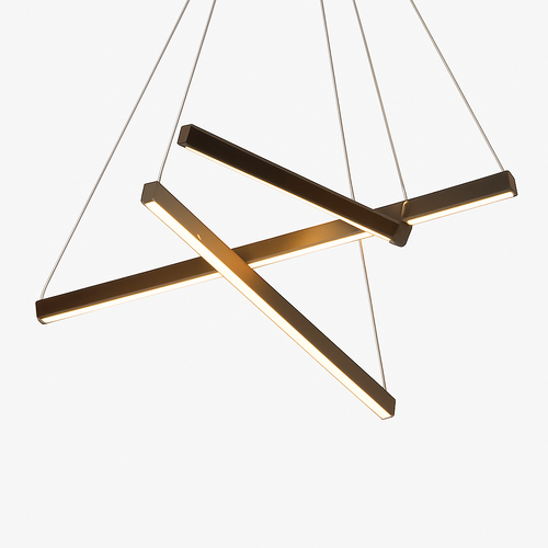 Lustre design LED avec baguettes métalliques lumineuses Solana - vue 2 sur 17