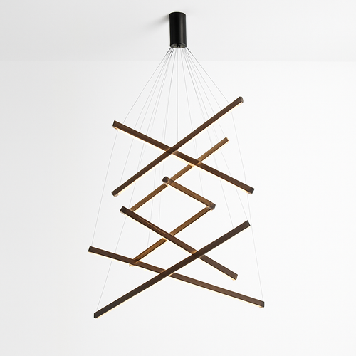 Lustre design LED avec baguettes métalliques lumineuses Solana - vue 3 sur 17