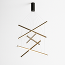 Lustre design LED avec baguettes métalliques lumineuses Solana