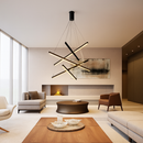 Lustre design LED avec baguettes métalliques lumineuses Solana