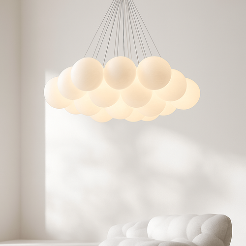 Lustre design LED avec boules - vue 4 sur 9