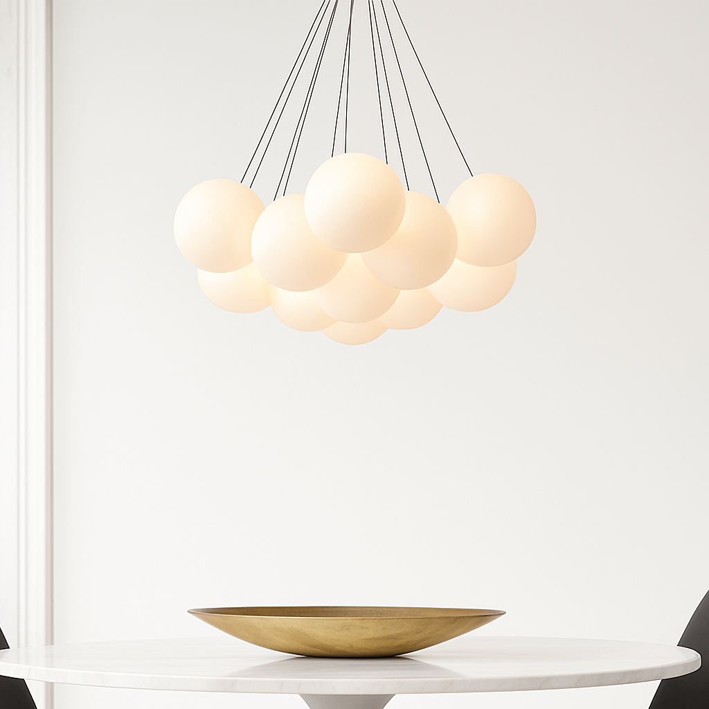 Lustre design LED avec boules - vue 4 sur 9