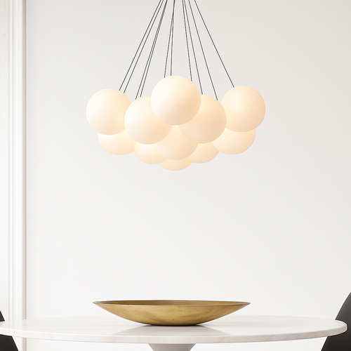 Lustre design LED avec boules - vue 5 sur 9