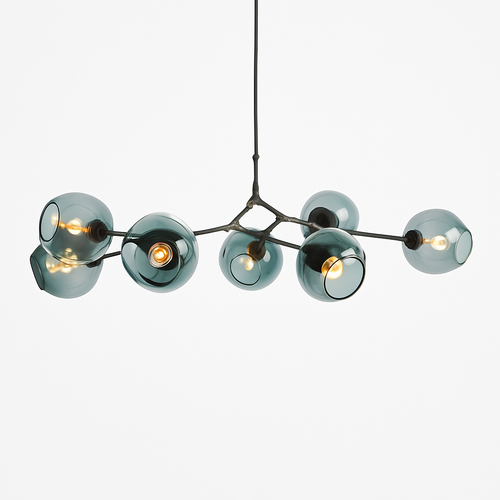 Lustre design à LED avec branches métal et bulles en verre Beans - vue 2 sur 15