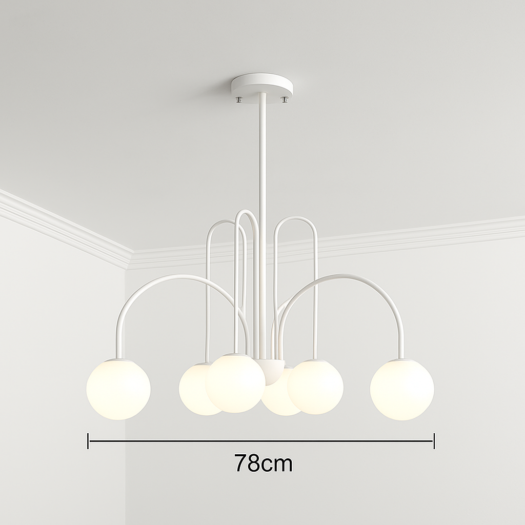 Lustre design LED à branches dorées avec boules en verre Light - vue 11 sur 14