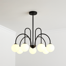 Lustre design LED à branches dorées avec boules en verre Light