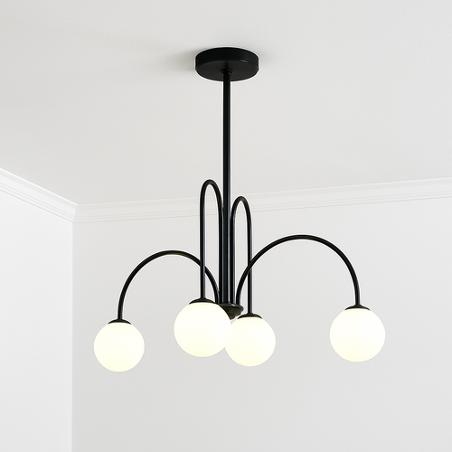 Lustre design LED à branches dorées avec boules en verre Light - vue 8 sur 14