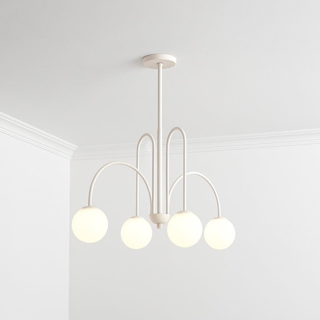 Lustre design LED à branches dorées avec boules en verre Light - vue 8 sur 14