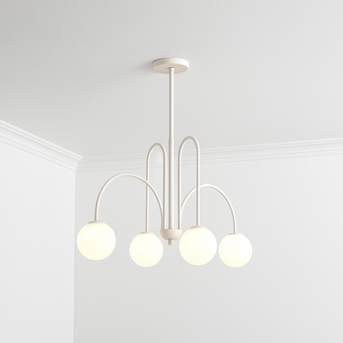 Lustre design LED à branches dorées avec boules en verre Light - vue 9 sur 14