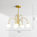Lustre design LED à branches dorées avec boules en verre Light