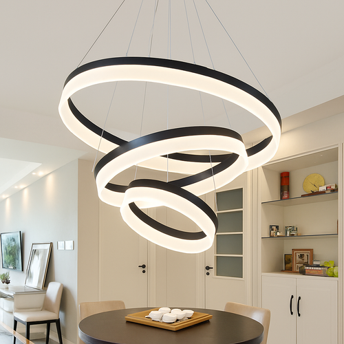 Lustre design LED cercle moderne - vue 2 sur 3