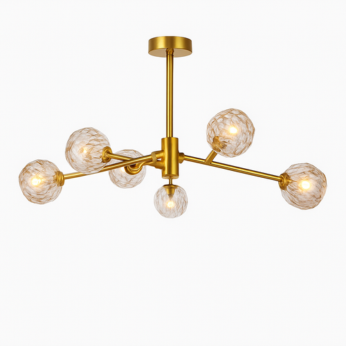 Lustre design à LED doré avec boule en cristal Luxury