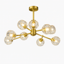 Lustre design à LED doré avec boule en cristal Luxury