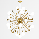 Lustre design LED doré avec plusieurs boule en verre Creative